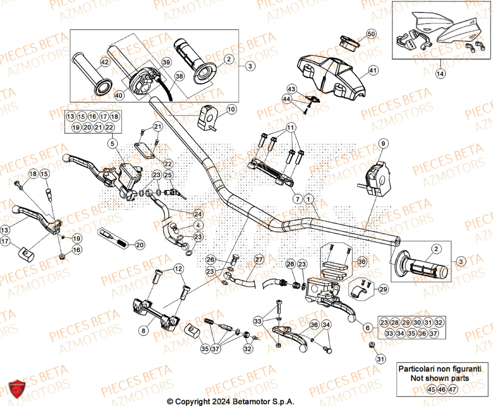 Guidon AZMOTORS PiÃ¨ces Beta RR 125 2T RACE - 2026