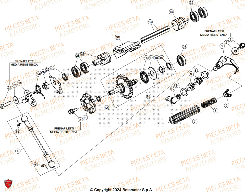 Refroidissement AZMOTORS PiÃ¨ces Beta RR 125 2T RACE - 2026