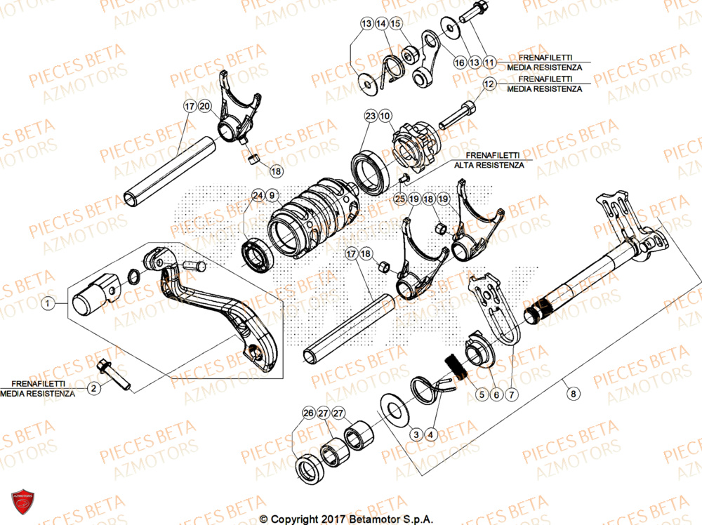 Selecteur De Vitesses AZMOTORS PiÃ¨ces Beta RR 125 2T RACE - 2026