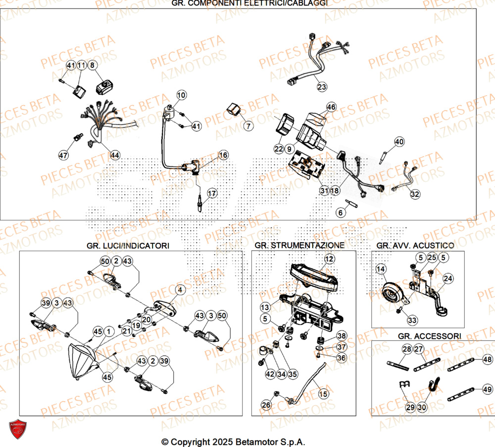 Equipement Electrique AZMOTORS PiÃ¨ces Beta RR 125 2T X-PRO - 2026
