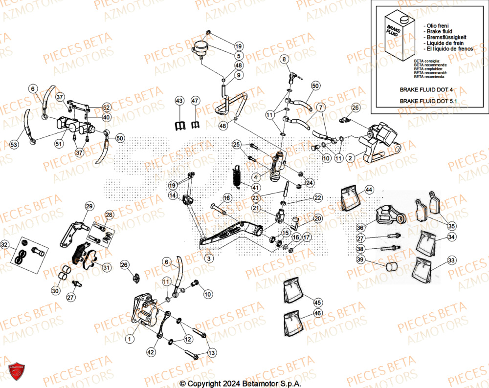 Freins AZMOTORS PiÃ¨ces Beta ENDURO RR 125 4T R 2026