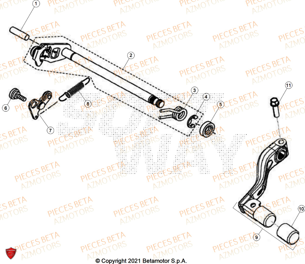 Selecteur De Vitesses AZMOTORS PiÃ¨ces Beta ENDURO RR 125 4T R 2026