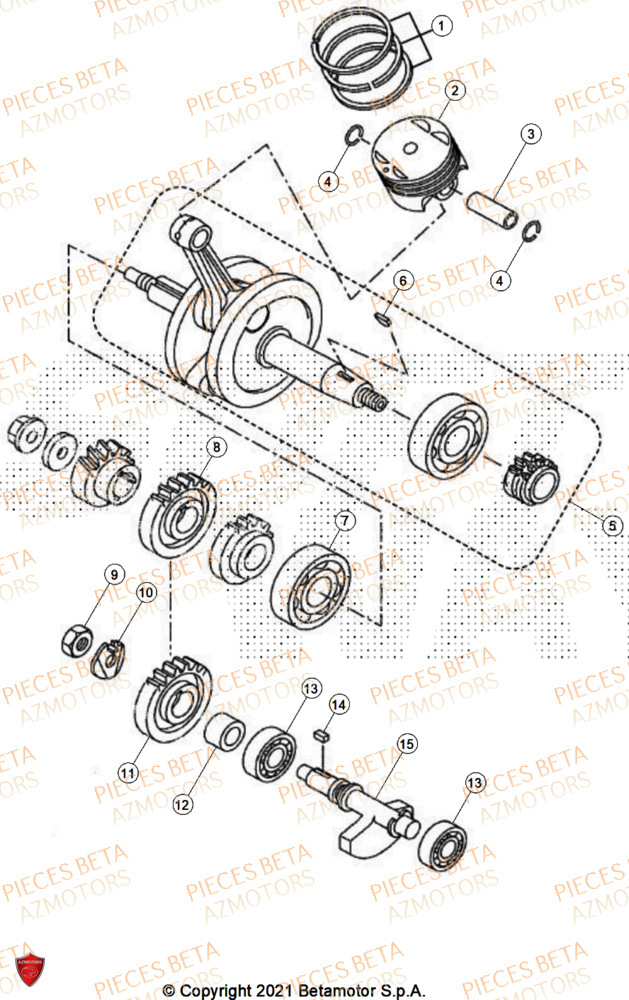 Vilebrequin AZMOTORS PiÃ¨ces Beta ENDURO RR 125 4T R 2026
