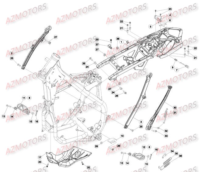 Accessoires Du Chassis AZMOTORS Pieces BETA RR 2T 250 - (2016)
