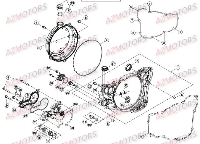 Carter D Embrayage AZMOTORS Pieces BETA RR 2T 250 - (2016)