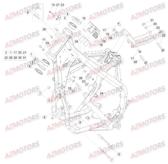 Chassis AZMOTORS Pieces BETA RR 2T 250 - (2016)
