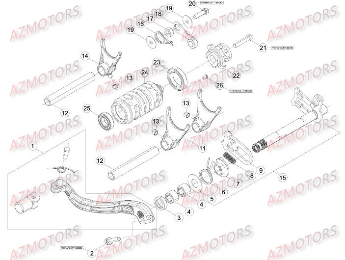 Commande Boite A Vitesses AZMOTORS Pieces BETA RR 2T 250 - (2016)
