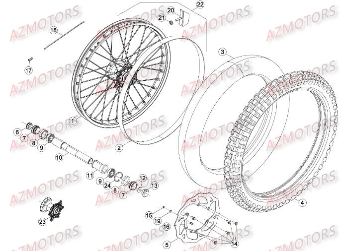 Roue Avant AZMOTORS Pieces BETA RR 2T 250 - (2016)