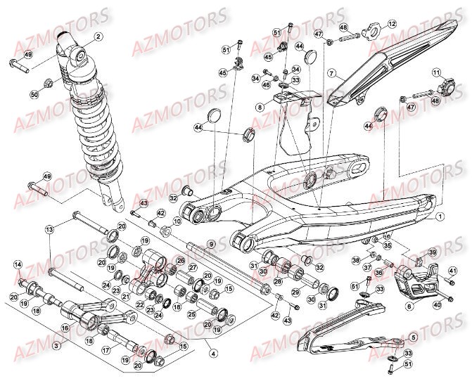 Suspension Arriere AZMOTORS Pieces BETA RR 2T 250 - (2016)