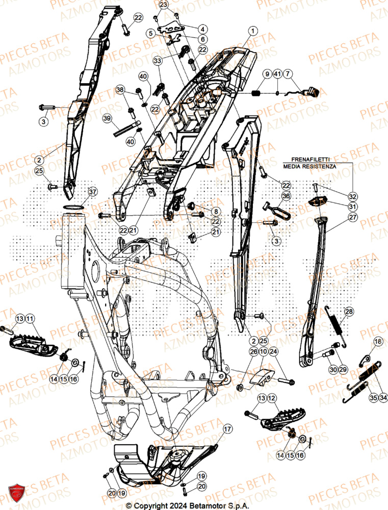 Accessoires Du Chassis AZMOTORS Pieces BETA RR 2T 250 RACE - (2026)