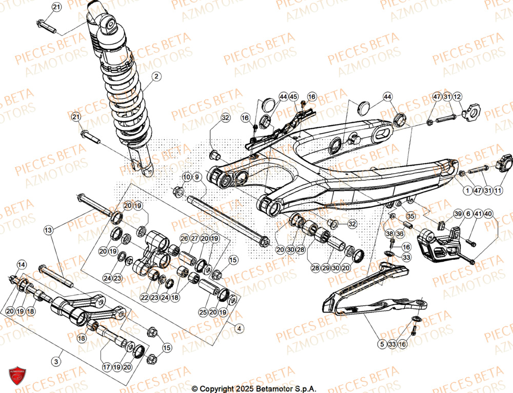 Bras Oscillant AZMOTORS Pieces BETA RR 2T 250 RACE - (2026)