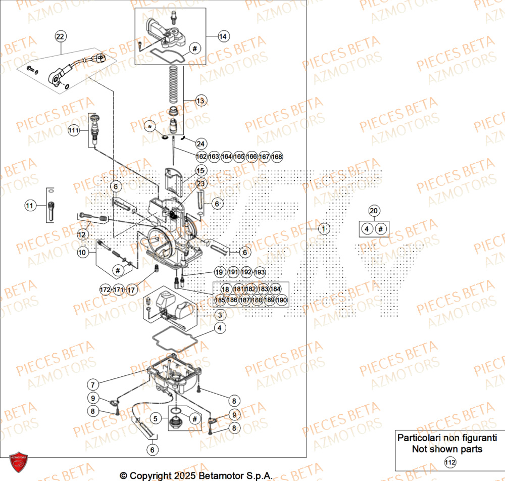 Carburateur AZMOTORS Pieces BETA RR 2T 250 RACE - (2026)