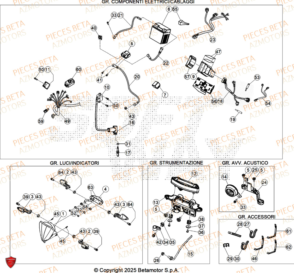 Equipement Electrique AZMOTORS Pieces BETA RR 2T 250 RACE - (2026)