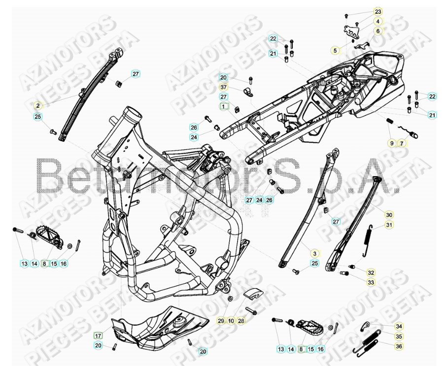 Accessoires Du Chassis AZMOTORS Pieces BETA RR 2T 250 RACING - (2017)
