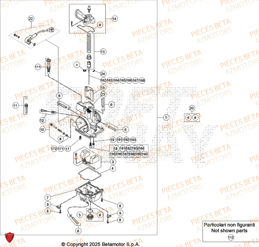 Carburateur AZMOTORS Pieces BETA RR 2T 250 X-PRO - (2026)