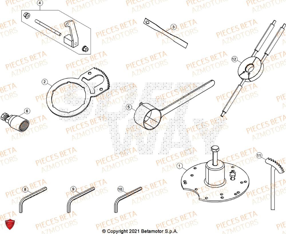 Outils AZMOTORS Pieces BETA RR 2T 250 X-PRO - (2026)