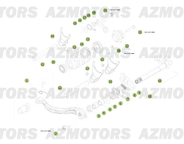 Commandes Boite A Vitesses AZMOTORS PiÃ¨ces BETA RR 2T 250 - (2013)