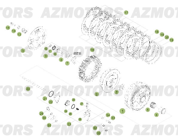 Embrayage AZMOTORS PiÃ¨ces BETA RR 2T 250 - (2013)