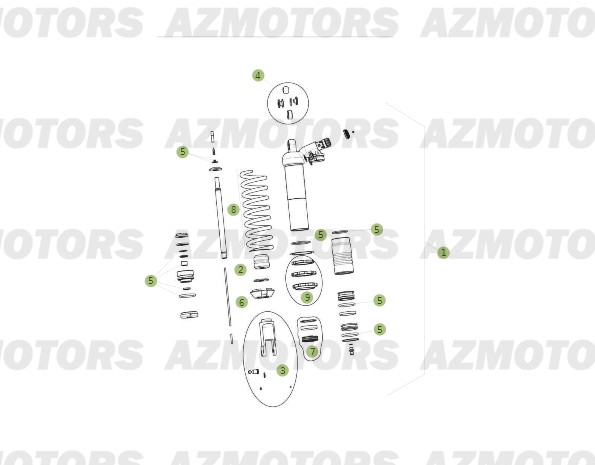 Amortisseur Arriere No Serie 600248 A 699999 AZMOTORS PiÃ¨ces BETA RR 2T 250 - (2014)