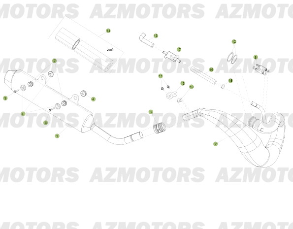 Echappement No Serie 600248 A 699999 AZMOTORS PiÃ¨ces BETA RR 2T 250 - (2014)