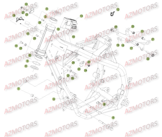 Chassis AZMOTORS Pieces BETA RR 2T 250 - (2015)