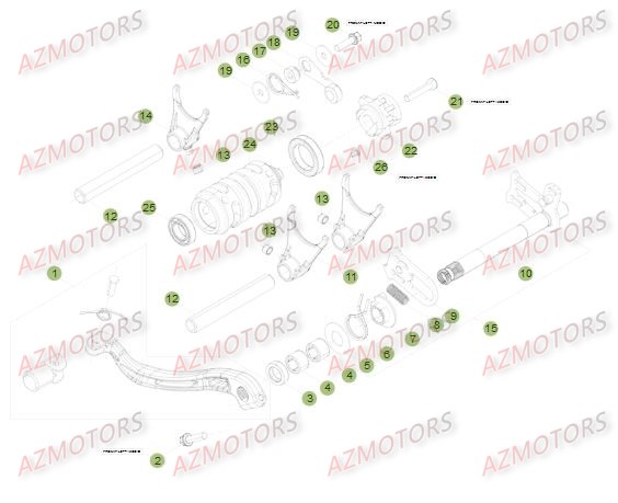 Commande Boite A Vitesses AZMOTORS Pieces BETA RR 2T 250 - (2015)