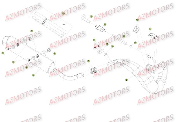 Echappement 2 AZMOTORS Pieces BETA RR 2T 250 - (2015)