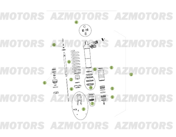 Amortisseur Du No Serie 700790 A 799999 AZMOTORS PiÃ¨ces BETA RR 2T 300 - (2013)