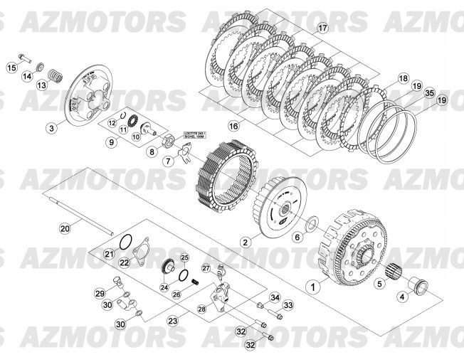 Transmission   Embrayage AZMOTORS PiÃ¨ces BETA RR 2T 300 - (2013)