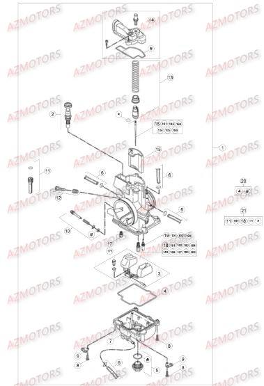Carburateur AZMOTORS Pieces BETA RR 2T 300 - (2015)