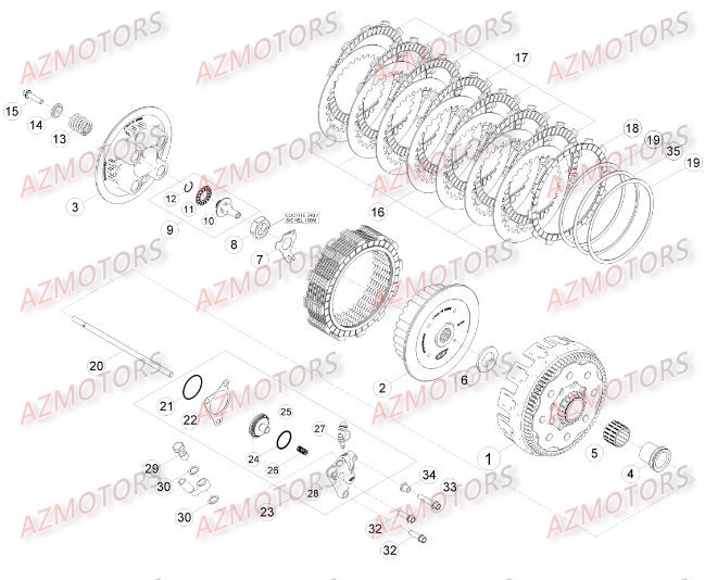 Embrayage AZMOTORS Pieces BETA RR 2T 300 - (2015)