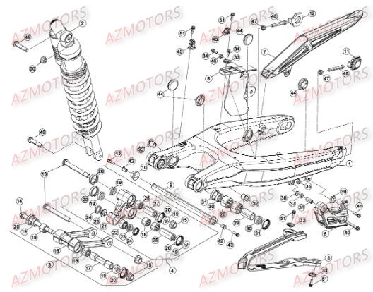 Suspension Arriere AZMOTORS Pieces BETA RR 2T 300 - (2015)