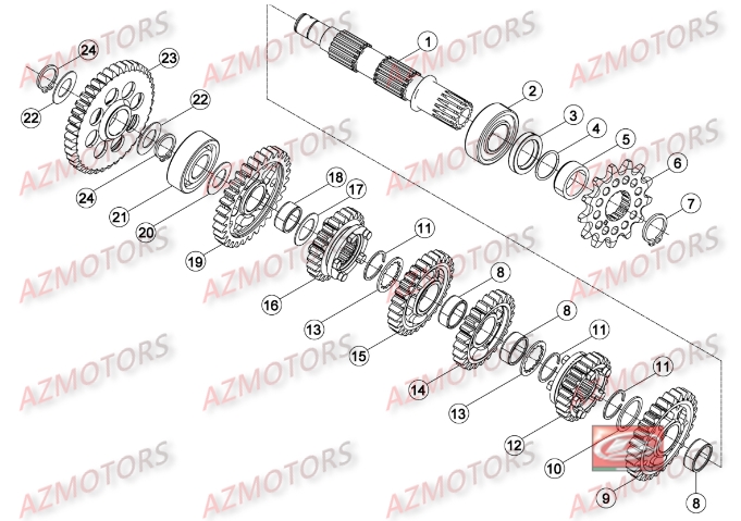 PIGNON Z.15 - BETA pour BOITE A VITESSES 2 de RR-300-2T-16