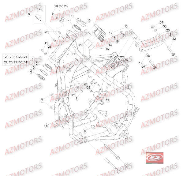 Chassis AZMOTORS Pieces BETA RR 2T 300 - (2016)