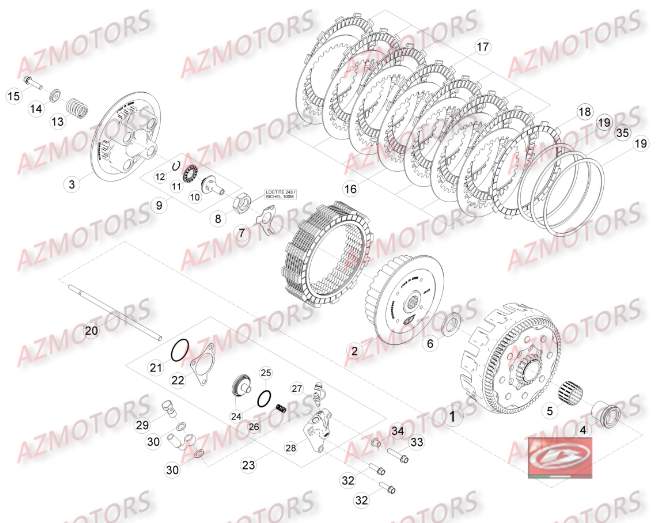 Transmission Principale Embrayage AZMOTORS Pieces BETA RR 2T 300 - (2016)