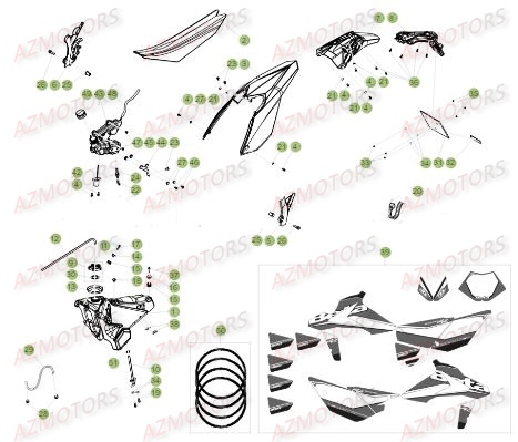 Carenages Arriere AZMOTORS Pieces BETA RR 2T 300 - (2017)