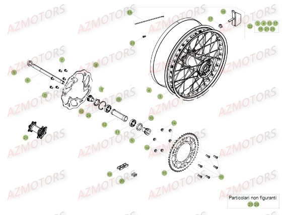 Roue Arriere AZMOTORS Pieces BETA RR 2T 300 - (2017)
