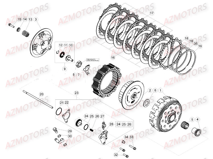 Transmission AZMOTORS Pieces BETA RR 2T 300 - (2017)