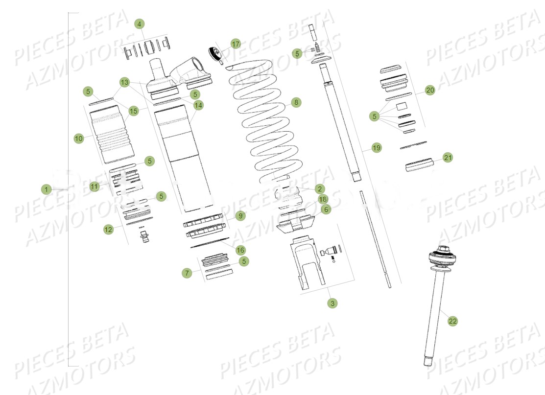 Amortisseur Detail AZMOTORS Pieces BETA RR 2T 300 - (2018)
