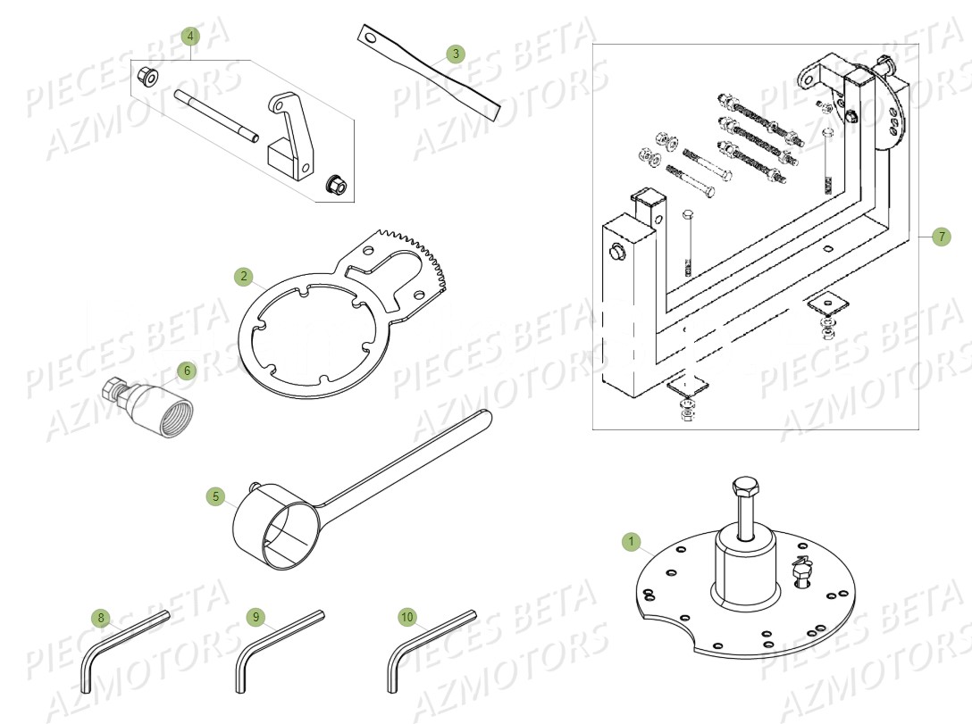 Outils AZMOTORS Pieces BETA RR 2T 300 - (2018)