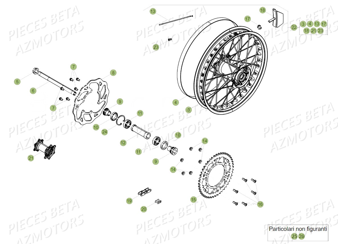 Roue Arriere AZMOTORS Pieces BETA RR 2T 300 - (2018)