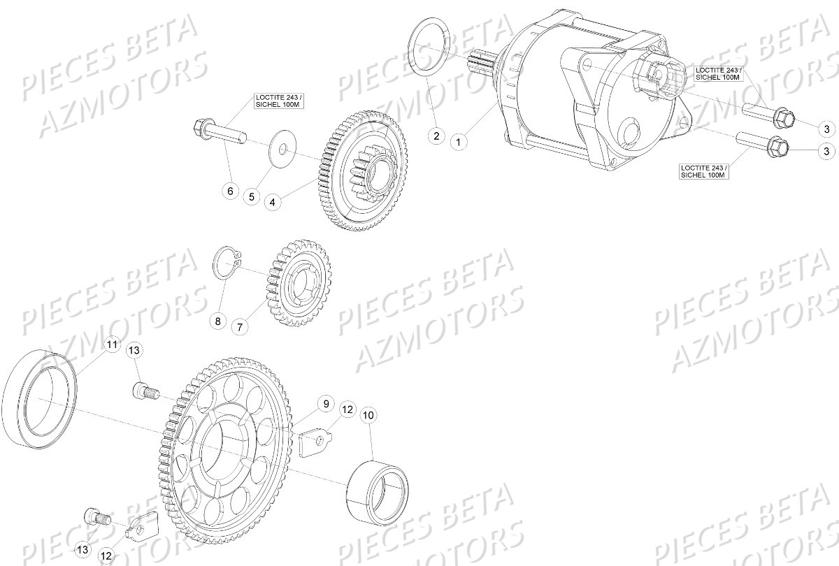 Demarrage Electrique AZMOTORS PiÃ¨ces Beta RR 4T 390 Enduro - 2016