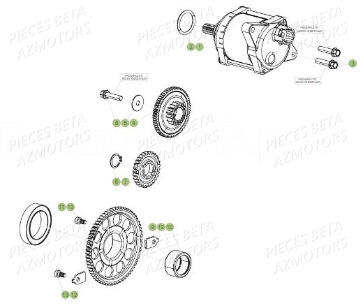 Demarreur AZMOTORS PiÃ¨ces Beta RR 4T 390 Enduro - 2017