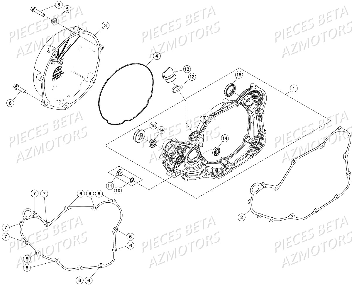 Carter2 AZMOTORS PiÃ¨ces Beta RR 4T 430 Enduro - 2016