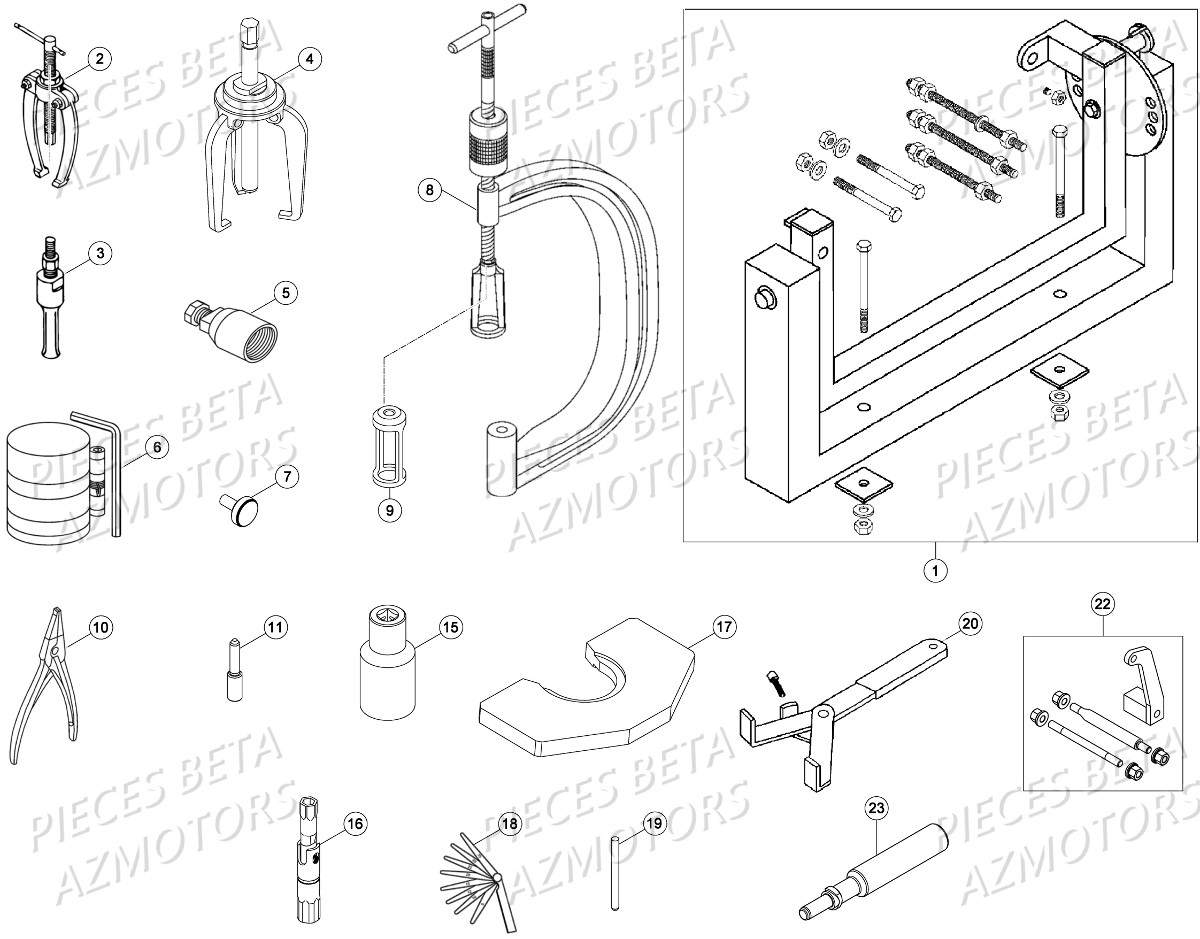 Outillage Special AZMOTORS PiÃ¨ces Beta RR 4T 430 Enduro - 2016