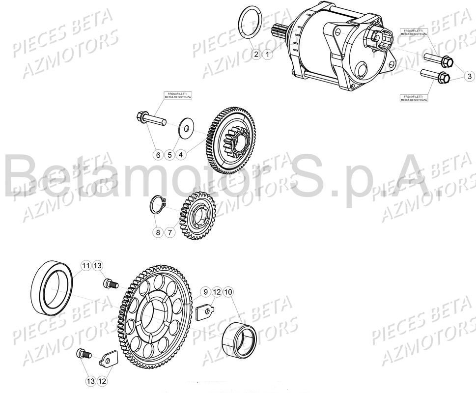 Demarrage Electrique AZMOTORS PiÃ¨ces Beta RR 4T 480 Enduro - 2017