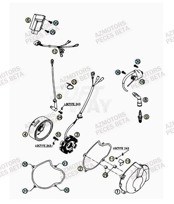 Allumage AZMOTORS PiÃ¨ces BETA RR 4T 400 - [2007]
