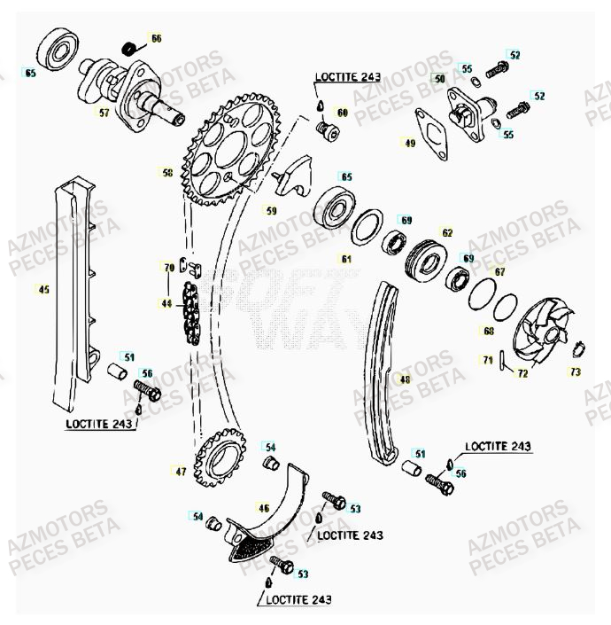 Distribution AZMOTORS PiÃ¨ces BETA RR 4T 400 - [2007]