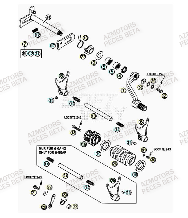 Selecteur De Vitesses AZMOTORS PiÃ¨ces BETA RR 4T 400 - [2007]