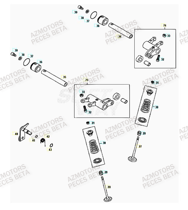 Soupapes AZMOTORS PiÃ¨ces BETA RR 4T 400 - [2007]